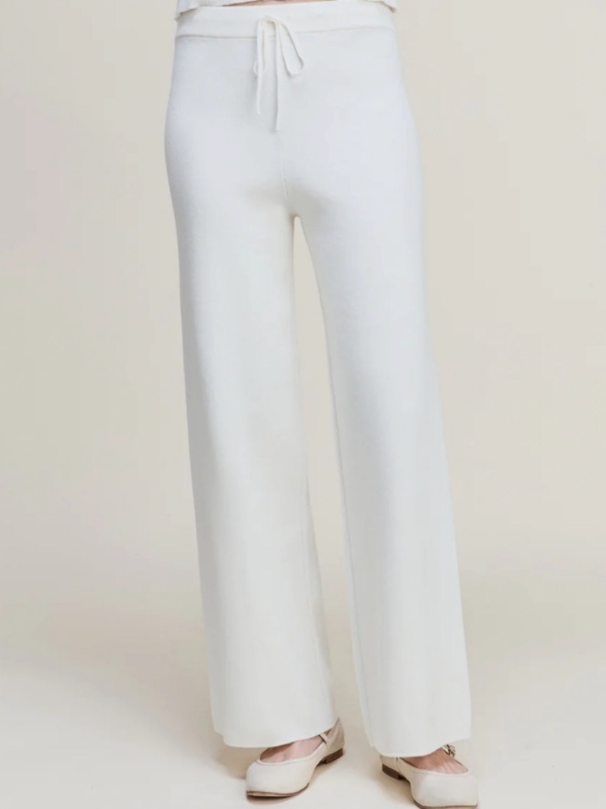 Nwt Kilte Collection Los Angeles The Taylor Knit Pant Starch Ivory Size 1 S
